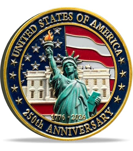 Amazon.co.jp: 250周年記念アメリカ記念コイン – 記章が刻印された愛国
